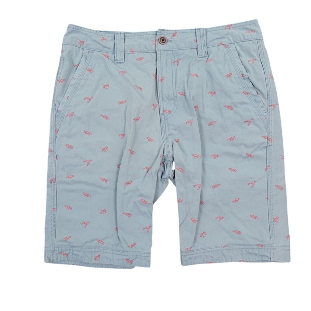 FatFace Cove Lobster Embroidered Shorts Mens 32 Light Blue Nautical Chino Cotton